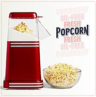 Nostalgia Hot-Air Electric Popcorn Maker, 8 Cups, Retro Red
