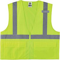 Ergodyne GloWear 8220Z High Visibility Reflective Safety Vest, ANSI/ISEA 107 Class 2, Zipper Closure