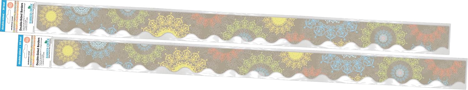 Barker Creek Double-Sided Scalloped Edge Border, Mindfulness Sunset, Trim Out Bulletin Boards and Create Colorful Displays