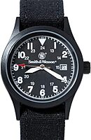 SMITH & WESSON Men's Military Watch with Interchangeable Canvas Straps, Water Resistant, Date Display
