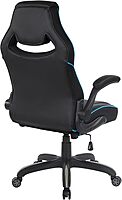 OSP Home Furnishings Xeno Ergonomic Adjustable Faux Leather Gaming Chair with Integrated Headrest and Airflow Cooling Material