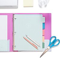 U BRANDS U-Eco 1" Poly Binder + 5 Tab Divider Set, Letter Size, Two Pockets
