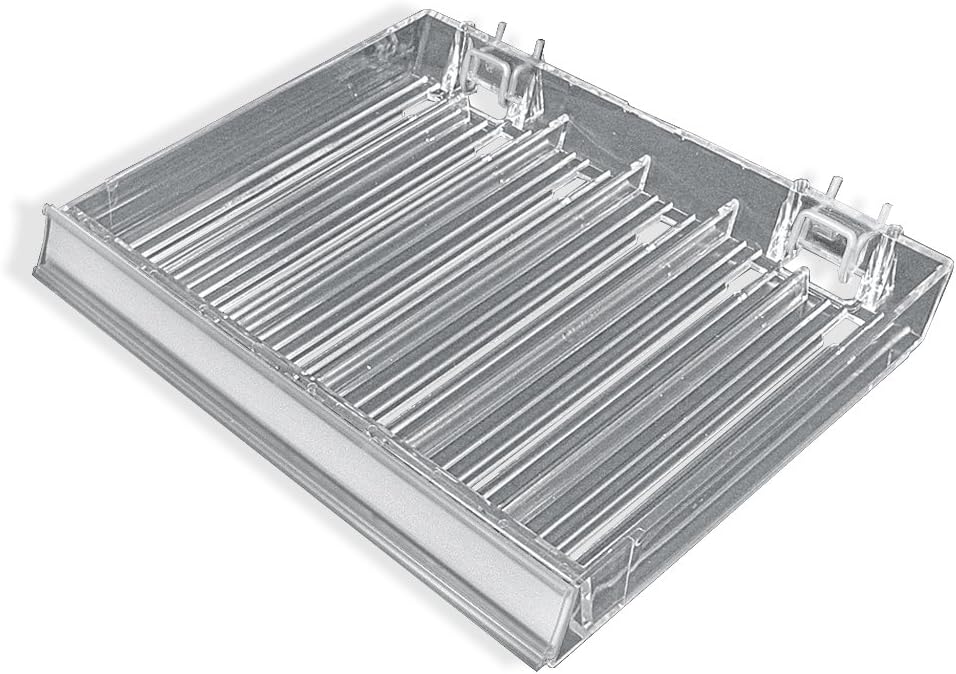 Azar Displays Nail Polish Trays With Flip Fronts, 6-Compartment, Metal U-Hooks/C-Channel, Small Size