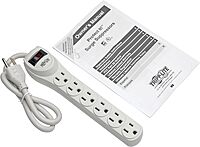 Tripp Lite Protect It! TLP602 Surge Protector 6-Outlet 180J, 2-ft Cord - White