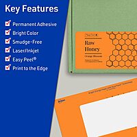 Avery Printable Rectangle Labels, Sure Feed Technology, 2" x 6", Bright Orange Labels, Print-to-The-Edge