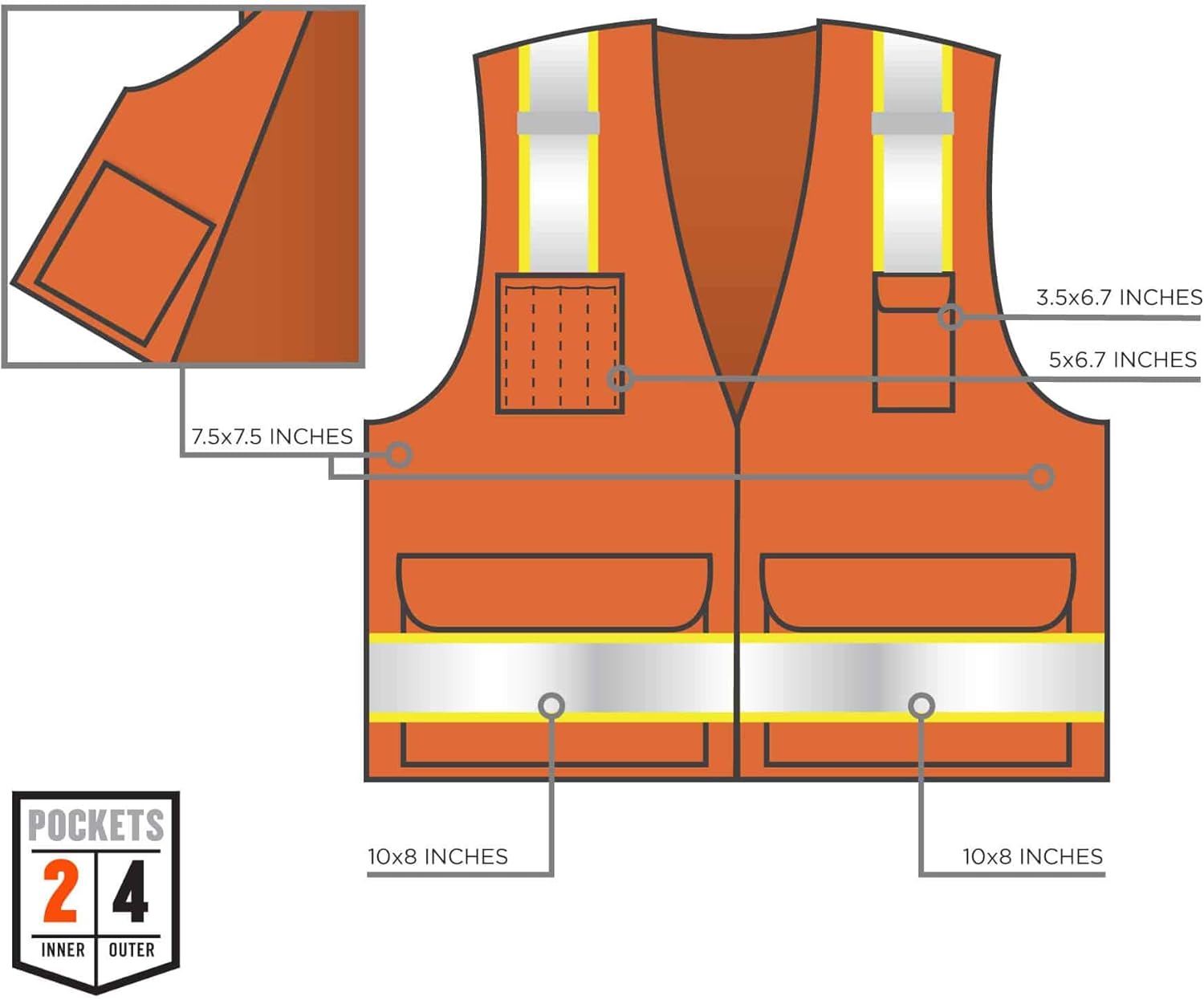 Ergodyne GloWear Class 2 Two-Tone Surveyors Safety Vest