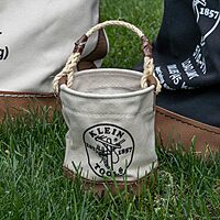 Klein Tools 5104MINI Mini Tool Bucket, All-Purpose Tool Bucket with Leather-Bottom