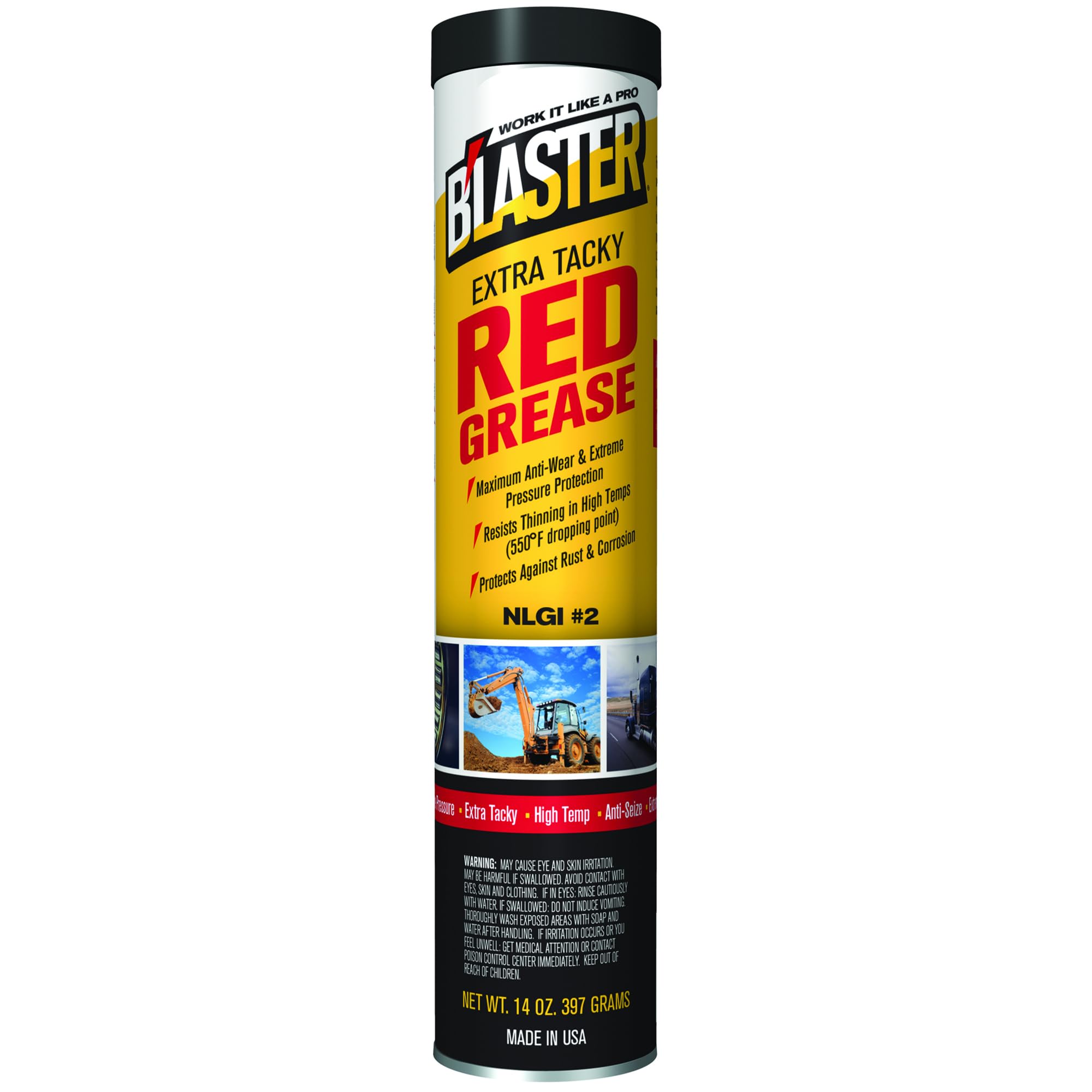 B'laster GR-14C-HTR Extra-Tacky Grease, 14 oz, Multi