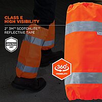 Ergodyne GloWear 8008 High Visibility Reflective Leg Gaiters, Orange,2
