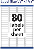 AVERY Rectangle Labels, Sure Feed Technology, 0.5" x 1.75", Glossy White