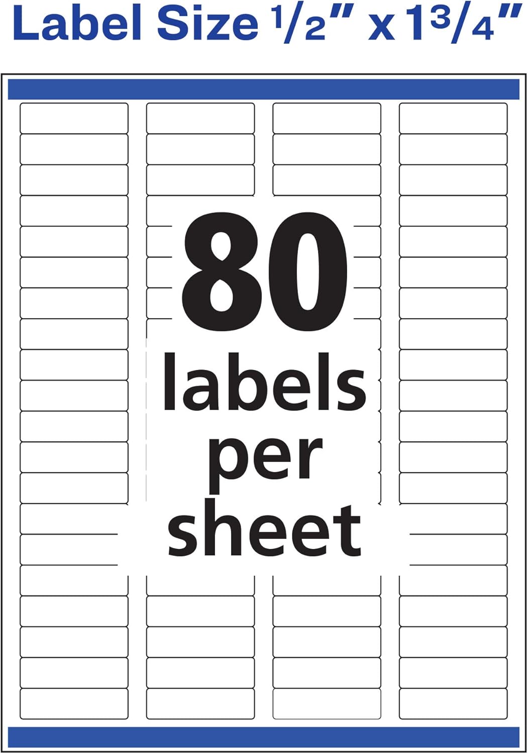 AVERY Rectangle Labels, Sure Feed Technology, 0.5" x 1.75", Glossy White