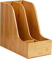 MIND READER Bamboo Desktop Organizer Office Storage