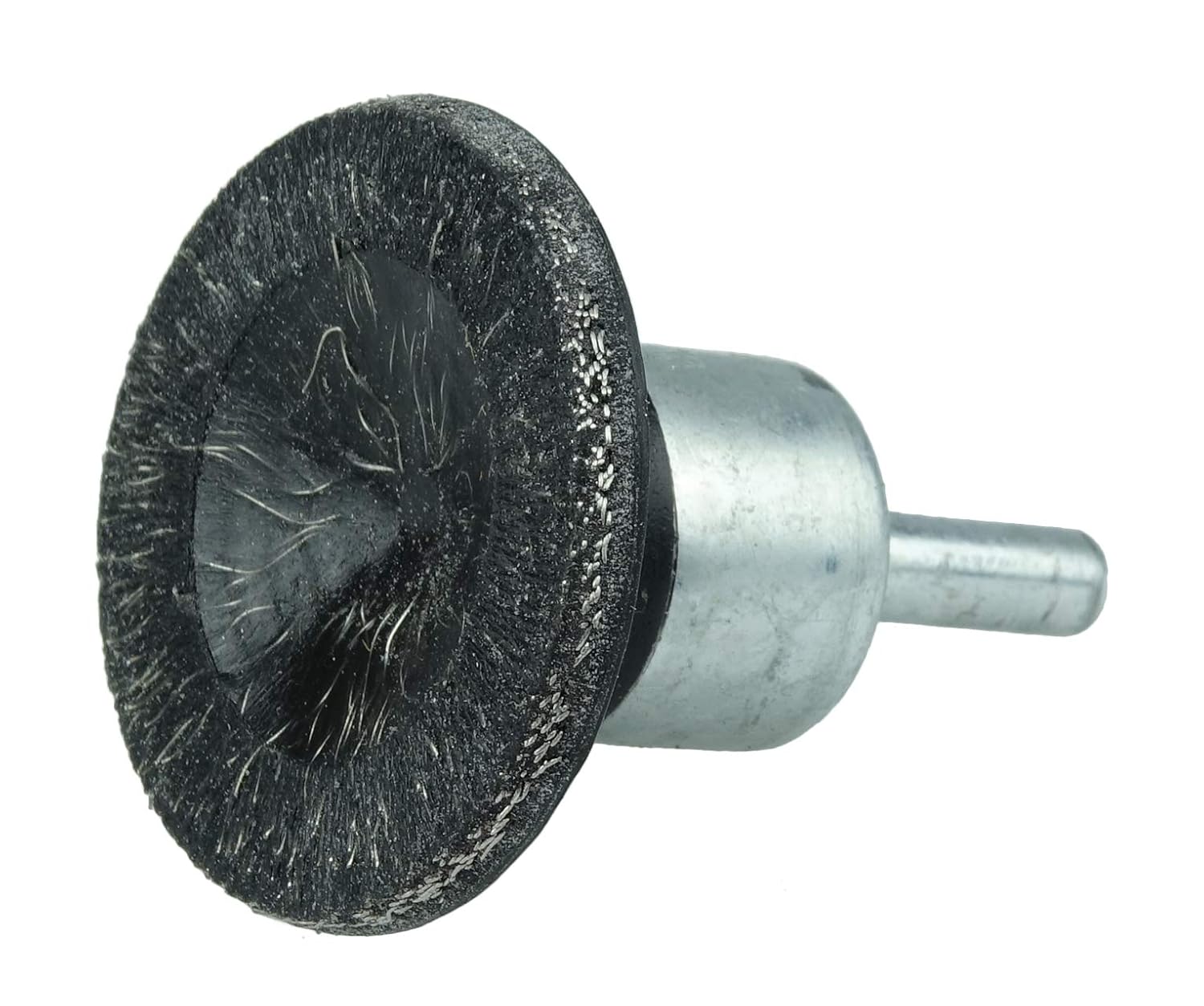 Weiler 35226 1-3/4" Polyflex Encapsulated Circular Flared Crimped Wire End Brush, .0104" Stainless Steel Fill
