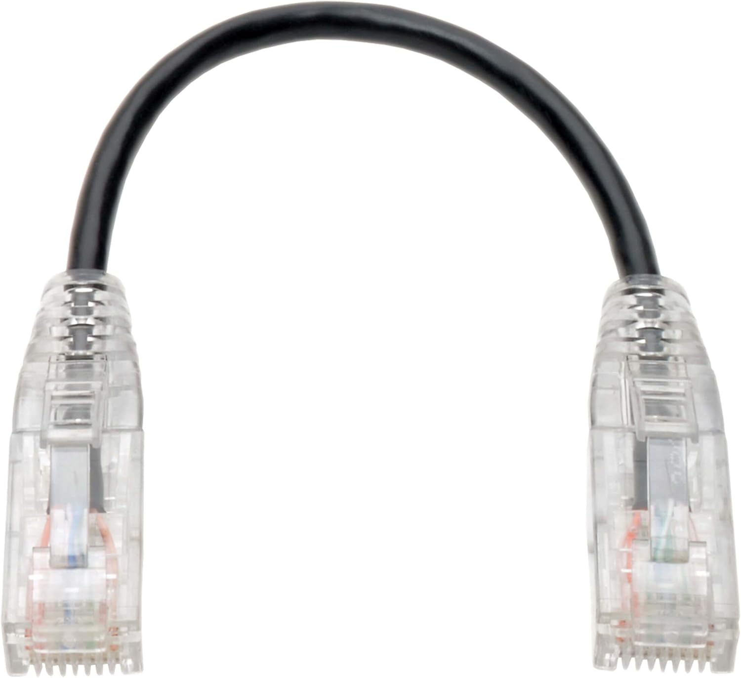 Tripp Lite Cat6 UTP Patch Cable (RJ45), M/M, Cat6 Ethernet Cable, Gigabit (1 Gbps), Molded, Slim, Black, 8 in. (N201-S8N-BK)