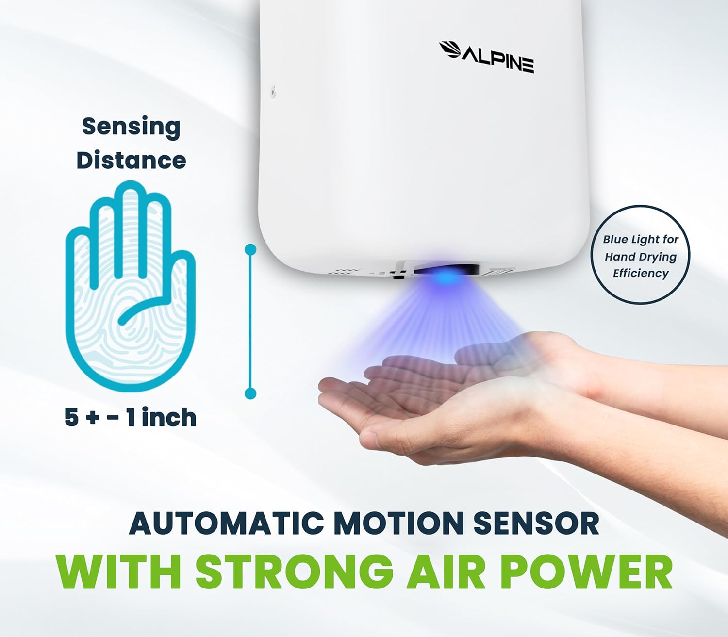 Alpine Hemlock Commercial Automatic High-Speed Stainless Steel Hand Dryer (110-120V)