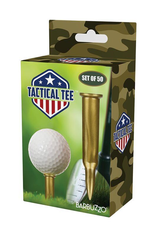 Caliber Gourmet Bullet Shaped Tactical Golf Tees System, Pack of 50 – Professional Golf Gifts for Men, Unique Christmas Gift, Cool Golf Stuff, Golf Military Accessories, Tactical Gear for Enthusiasts