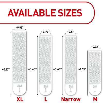 Command Large Picture Hanging Strips, 4 White Adhesive Strip Pairs (8 Strips), Damage Free Hanging Picture Hangers