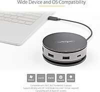 StarTech.com USB C Multiport Adapter - USB 3.1 Gen 2 10Gbps Type-C Mini Dock with 4K 60Hz HDMI/DisplayPort or 1080p VGA - 75W PD Passthrough, 3-Port USB Hub, GbE - Mobile Docking Station (DKT31CHDVCM)