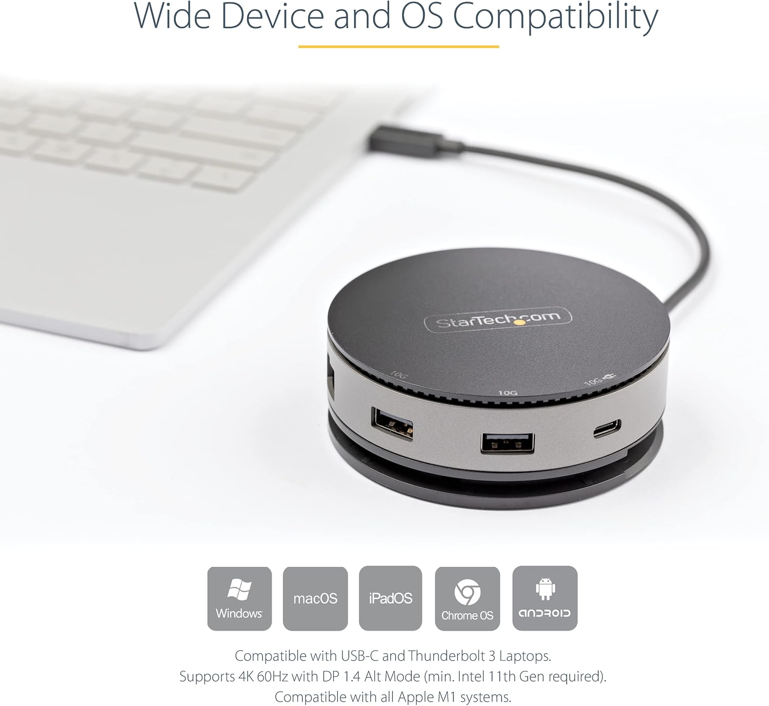 StarTech.com USB C Multiport Adapter - USB 3.1 Gen 2 10Gbps Type-C Mini Dock with 4K 60Hz HDMI/DisplayPort or 1080p VGA