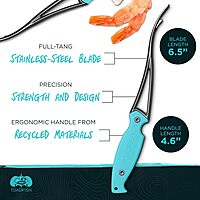 Toadfish Shrimp Deveiner Tool - Prawn & Seafood Peeler - Frogmore Shrimp Cleaner - Steel Butterfly Blade