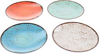 Elama Pryce 12-Piece Melamine Dinnerware Set, Assorted Colors