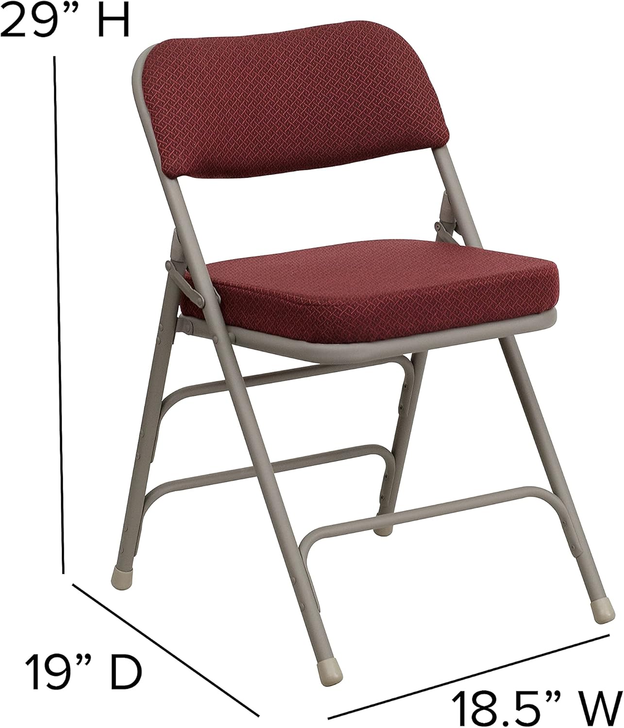 FLASH FURNITURE Hercules Series Metal Folding Chairs with Cushioned Fabric Seats