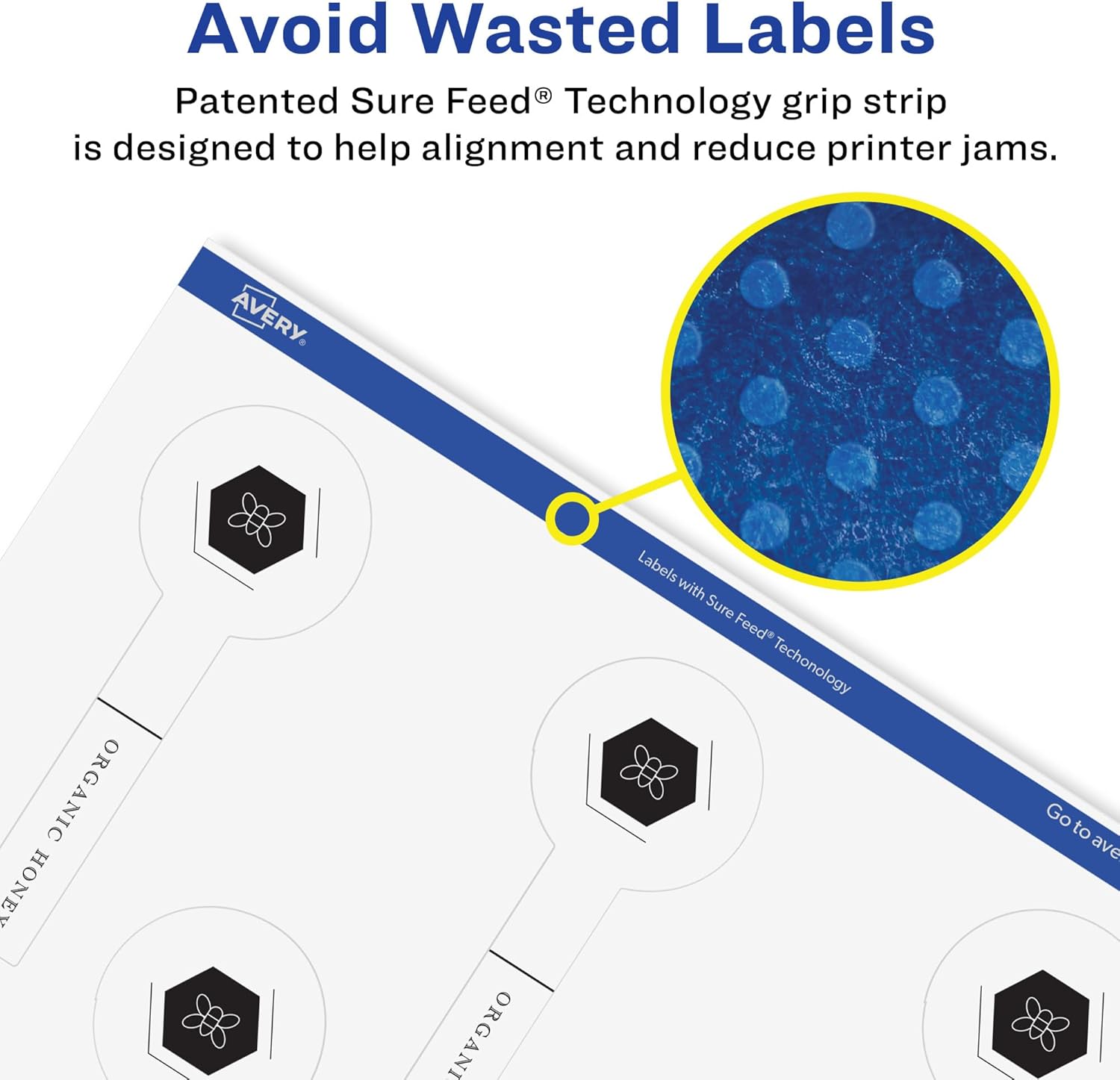 Avery Glossy Clear Lollipop Labels, Sure Feed Technology, 1.5" x 4", Print-to-The-Edge, Laser/Inkjet Printable