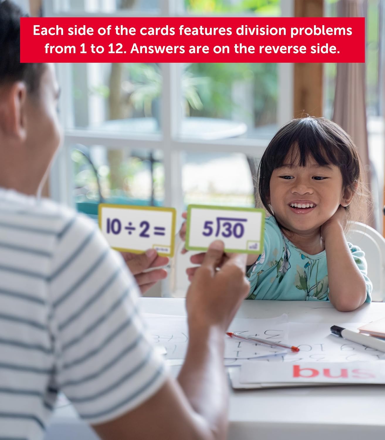 Scholastic Division Flash Cards, 6-5/16inH x 3-7/16inW, Pack Of 56 Cards