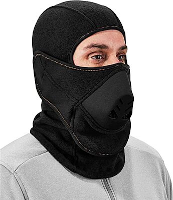 Ergodyne N-Ferno 6970 Balaclava with Detachable Heat Exchanger Face Mask, Winter Ski Mask, Black