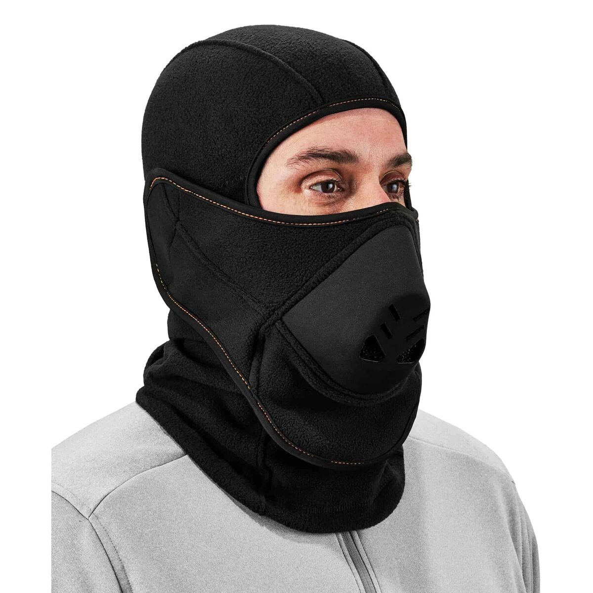 Ergodyne N-Ferno 6970 Balaclava with Detachable Heat Exchanger Face Mask, Winter Ski Mask, Black
