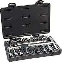 GEARWRENCH 24 Pc. 3/8" Drive 6 & 12 Pt. Mechanics Tool Set, Standard & Deep, Metric - 80559