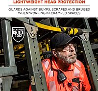 Ergodyne Skullerz 8955 Lightweight Bump Cap Hat, Baseball Style, Long Brim