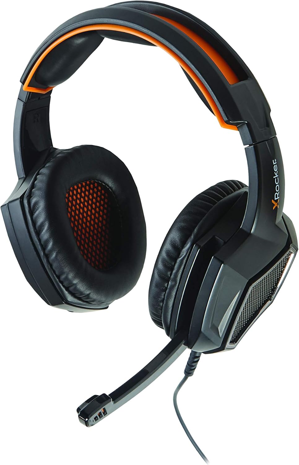 X Rocker Video Gaming Headset, Over Ear Headphones with Microphone, Stero Audio for Gamers and Streamers, Black/Orange XH3