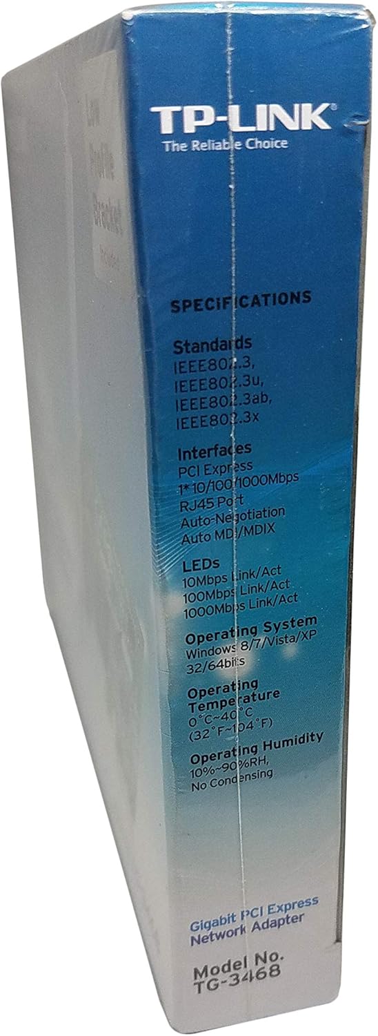 TP-Link WiFi Range Extender 10/100/1000Mbps Gigabit PCI Express Network Ethernet Card Adapter. Model # TG-3468 Version 2.0