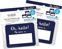 Barker Creek Oh Hello! Name Badges & Self-Adhesive Labels 2-Pack, Multi-Purpose Name Tags, Gift Tags, Labels, and More! 3.5" x 2.75", 90 per Pkg, (4323)