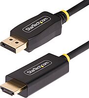 StarTech.com 6.6ft (2m) DisplayPort to HDMI Adapter Cable, 4K 60Hz with HDR, DP to HDMI 2.0b Cable, Active Video Converter