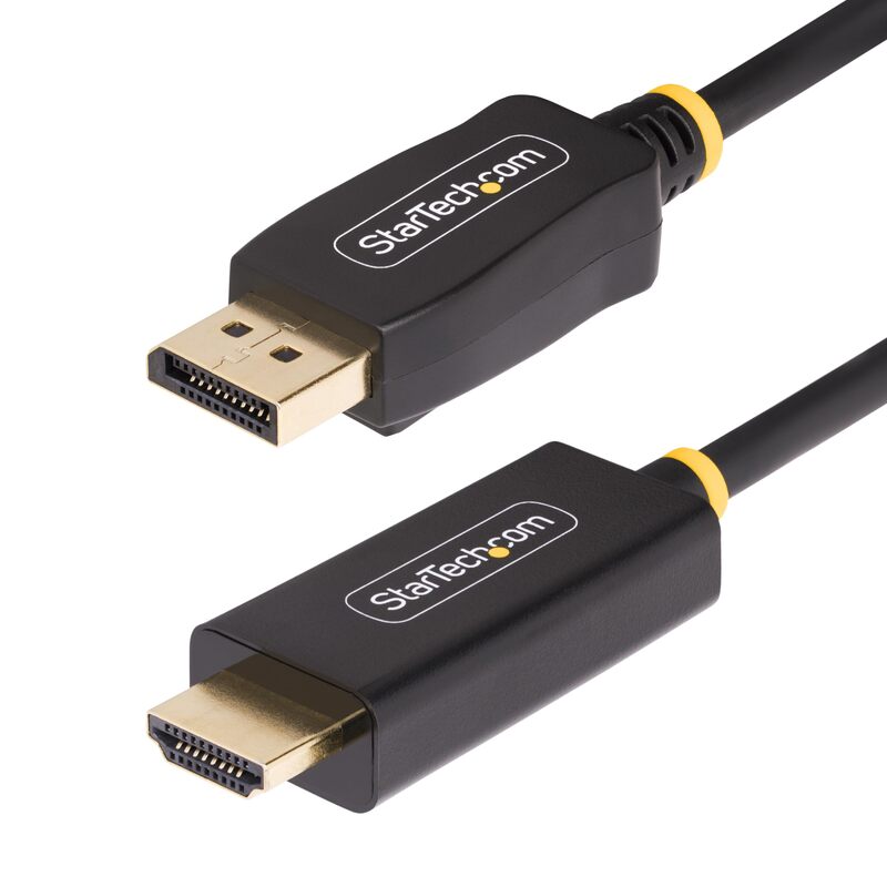 StarTech.com 6.6ft (2m) DisplayPort to HDMI Adapter Cable, 4K 60Hz with HDR, DP to HDMI 2.0b Cable, Active Video Converter