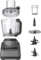 Ninja Food Processor, Professional Plus, 1000 Peak Watts, 4 Functions for Chopping, Slicing, Purees & Dough with 9-Cup Processor Bowl, 3 Blades, Food Chute & Pusher, Silver, BN601 9-Cup Food Processor