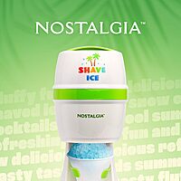 Nostalgia Electric Shave Maker Tabletop Snow Slushie Machine-2 Ice Mold Bowls & 1 Reusable Plastic Cone