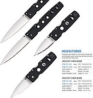 COLD STEEL Hold Out 3" S35VN Folding Pocket Knife with G-10 Handle and Tri-Ad Lock