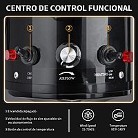 Soplador para Mascotas de 2000W, Secador de Pelo Canino con 4 Boquillas