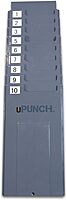 uPunch HNTCR10 Expandable Adjustable Time Card Rack, 10 Pockets, 4inH x 7 5/8inW x 4 1/2inD, Gray