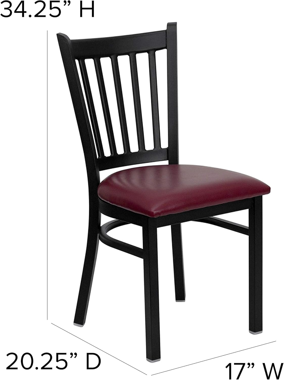 Flash Furniture HERCULES Series Black Vertical Back Metal Restaurant Chair