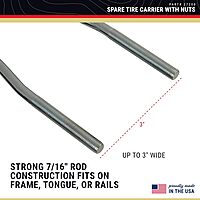 CE Smith U-Bolt Spare Tire Carrier - Zinc-Plated with Lug Nuts