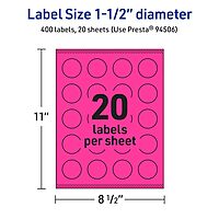 AVERY Printable Round Labels, Sure Feed Technology, Print-to-the-Edge, Laser/Inkjet Printable