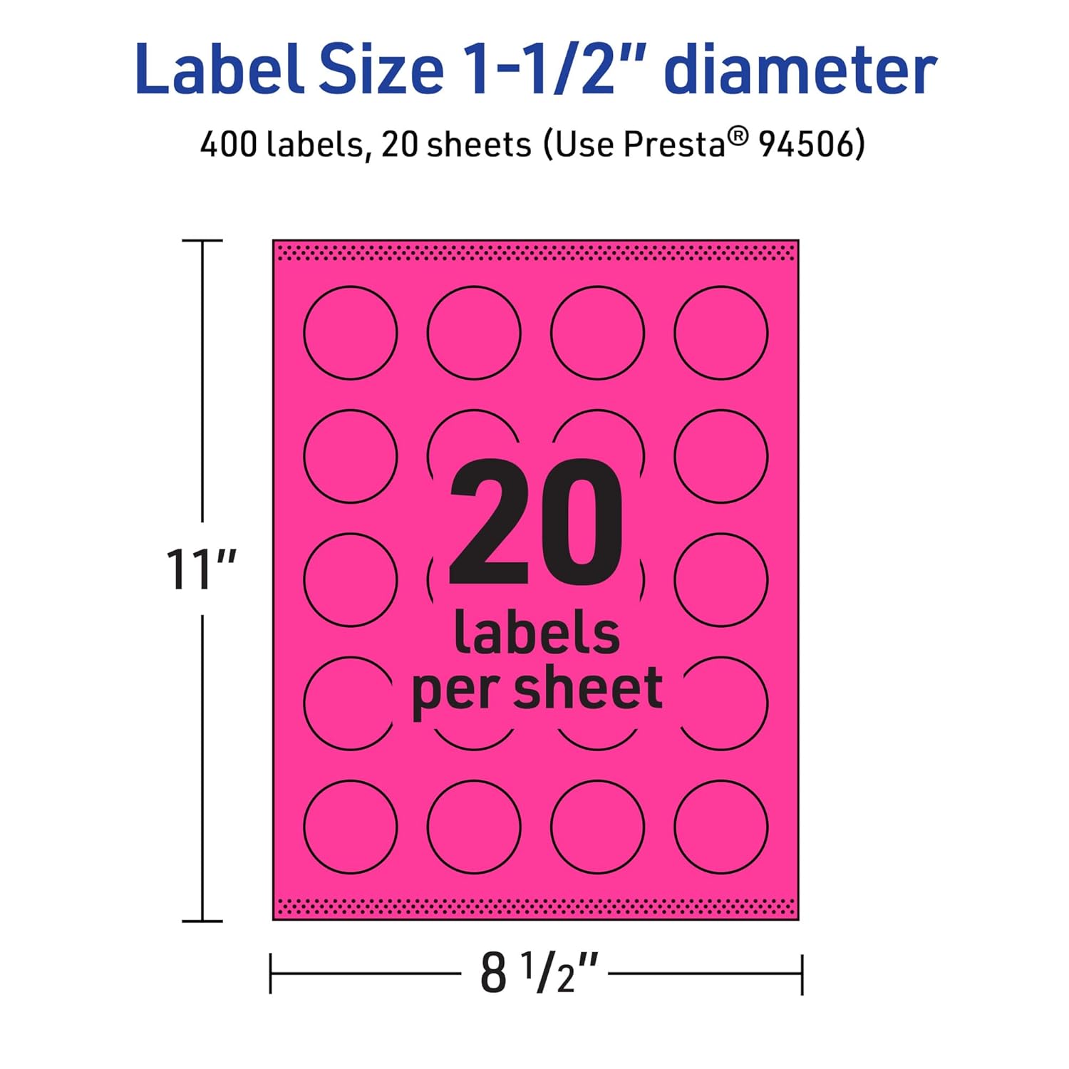 AVERY Printable Round Labels, Sure Feed Technology, Print-to-the-Edge, Laser/Inkjet Printable
