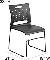 Flash Furniture HERCULES Series 881 lb. Capacity Sled Base Stack Chair with Air-Vent Back