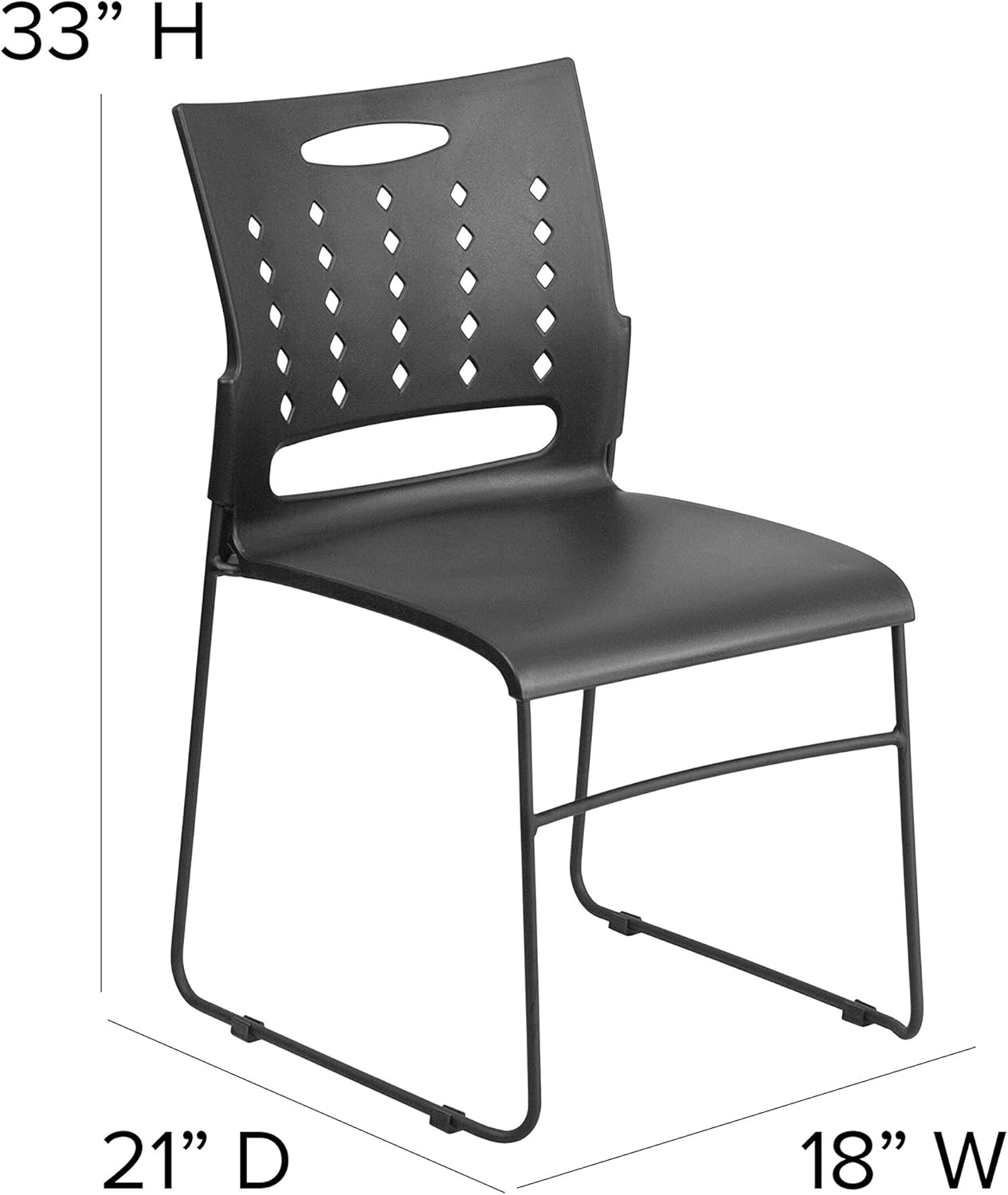 Flash Furniture HERCULES Series 881 lb. Capacity Sled Base Stack Chair with Air-Vent Back