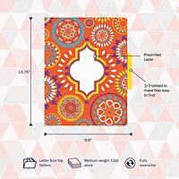 Barker Creek File Folders, Moroccan Design, Letter Size, Set of 12 12pt Cardstock