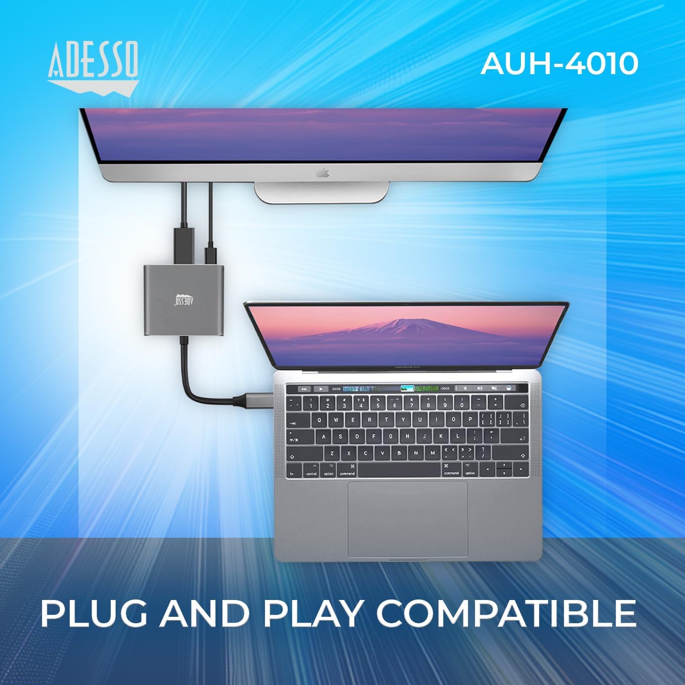 ADESSO AUH-4010 USB-C Docking Station - 4K HDMI, 100W PD